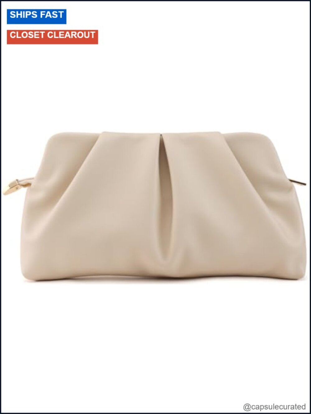 Elegant Pleated PU Leather Clutch Formal Evening Bag Detachable Chain